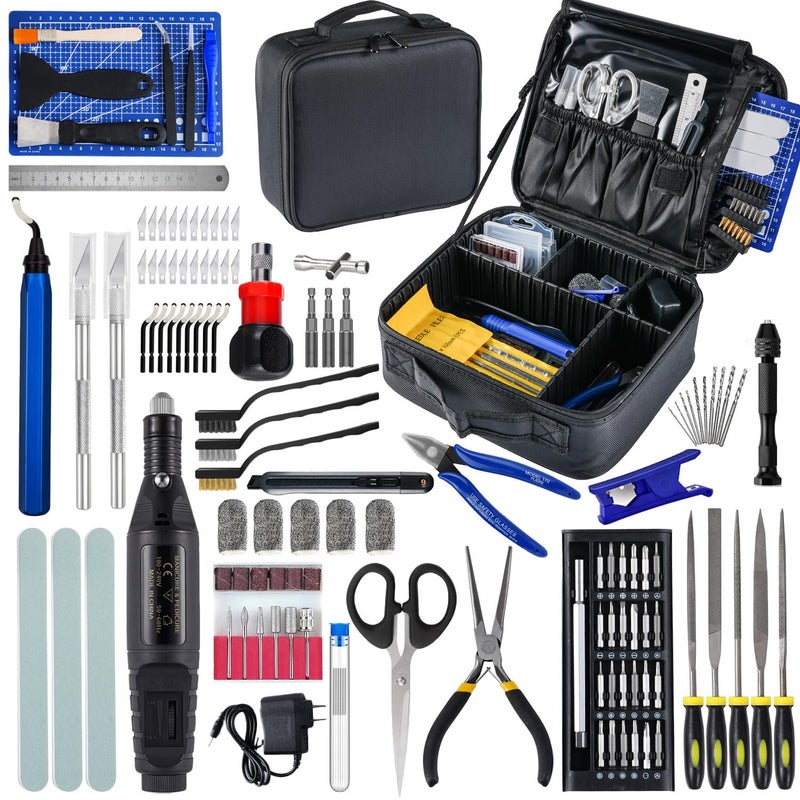 AEORUM 124Pcs 3D Printing Accessory Tools with Tool Bag for 3D Printer Modeler Basic Tools Diverse 3D Print Nozzle Cleaning Kit Mini Rotary Tool 3D Printer Tools for Remove/Trim and Finish 3D Print - Image 1